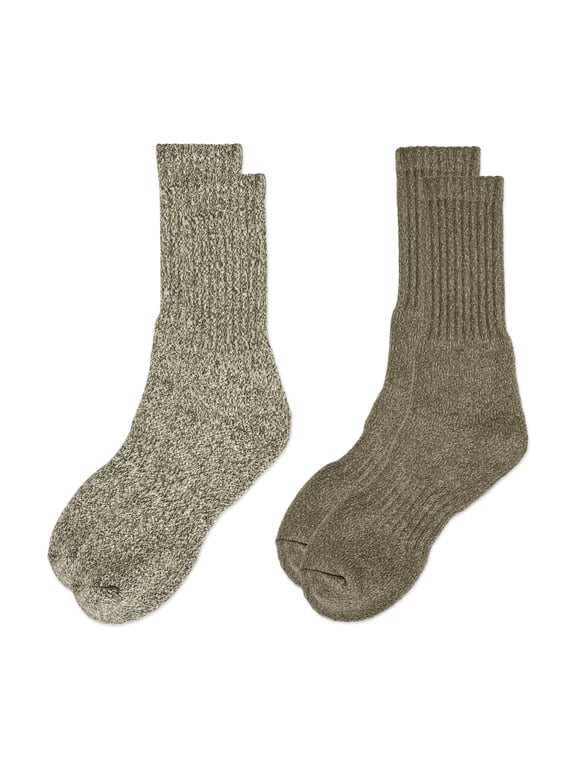Thermal Men's Crew Socks, Sizes 6-12, 2-Pack