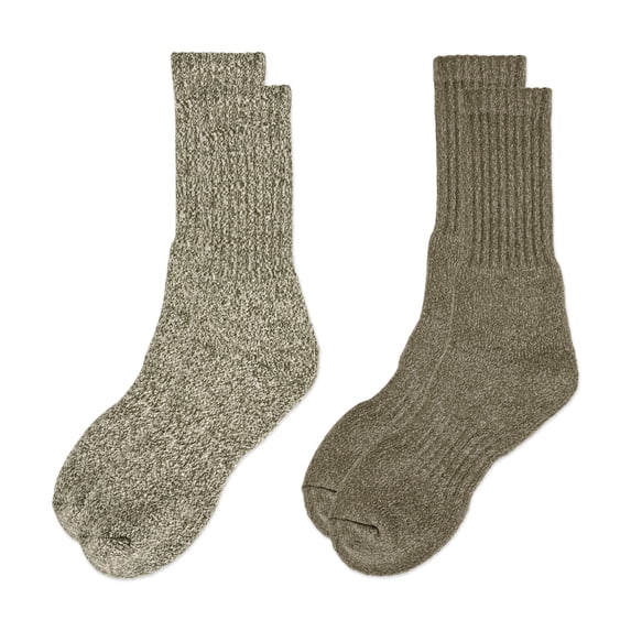 Fruit of the Loom Thermal Men's Crew Socks, Sizes 6-12, 2-Pack