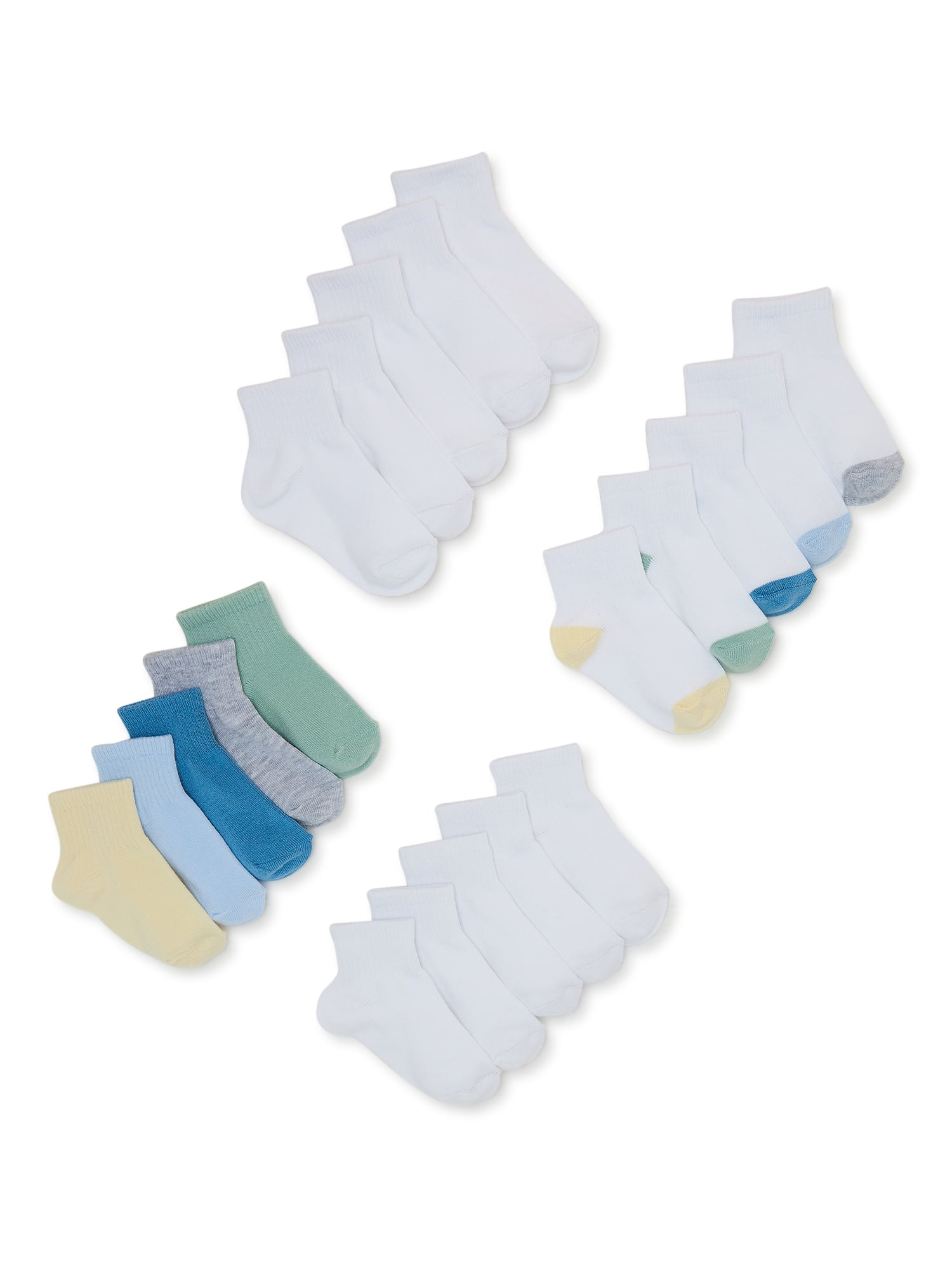 Fruit of the Loom Toddler Ankle Socks, 20Pack, Sizes 6M5T