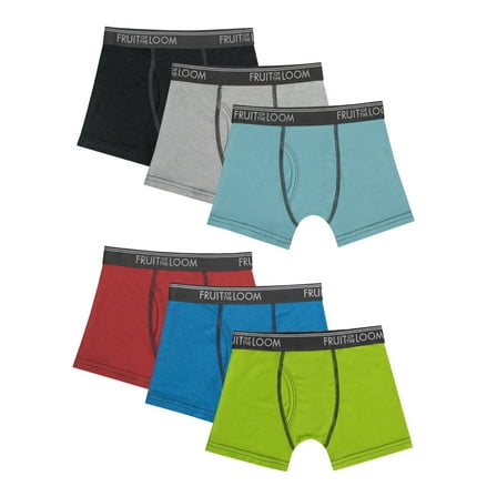 Fruit of the Loom Toddler Boy 360 Stretch True Comfort Super Soft Modal Boxer Briefs Underwear, 6-Pack, Sizes 2T-5T