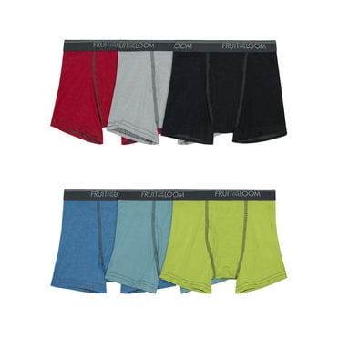Fruit of the Loom Toddler Boy 360 Stretch True Comfort Super Soft Modal Boxer Briefs Underwear, 6-Pack, Sizes 2T-5T