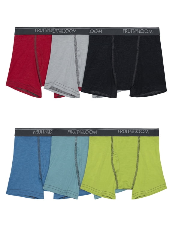 Toddler Boy 360 Stretch True Comfort Super Soft Modal Boxer Briefs Underwear, 6-Pack, Sizes 2T-5T