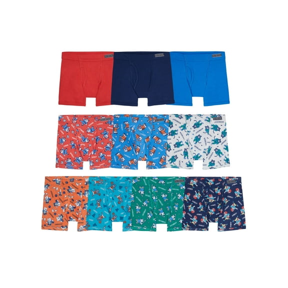 Fruit of the Loom Toddler Boy Cotton Boxer Briefs, 10 Pack, Sizes 2T-5T