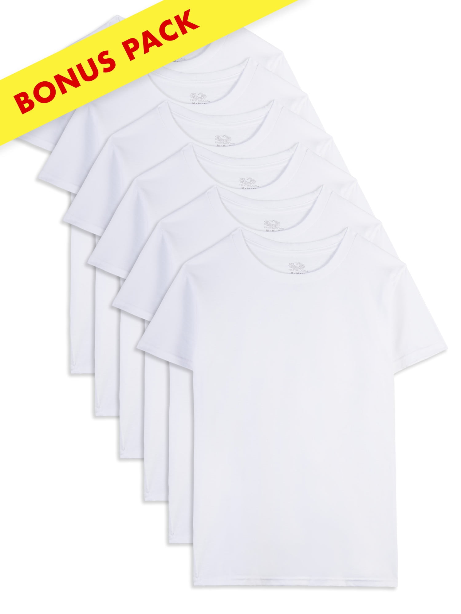 Fruit of the Loom Toddler Boy Crew Undershirts, 5+1 Bonus Pack, Sizes