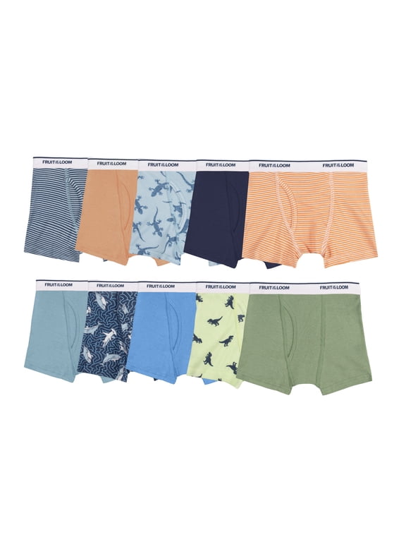 Toddler Boy's EverSoft Cotton Boxer Brief Underwear, 10 Pack, Sizes 2T-5T