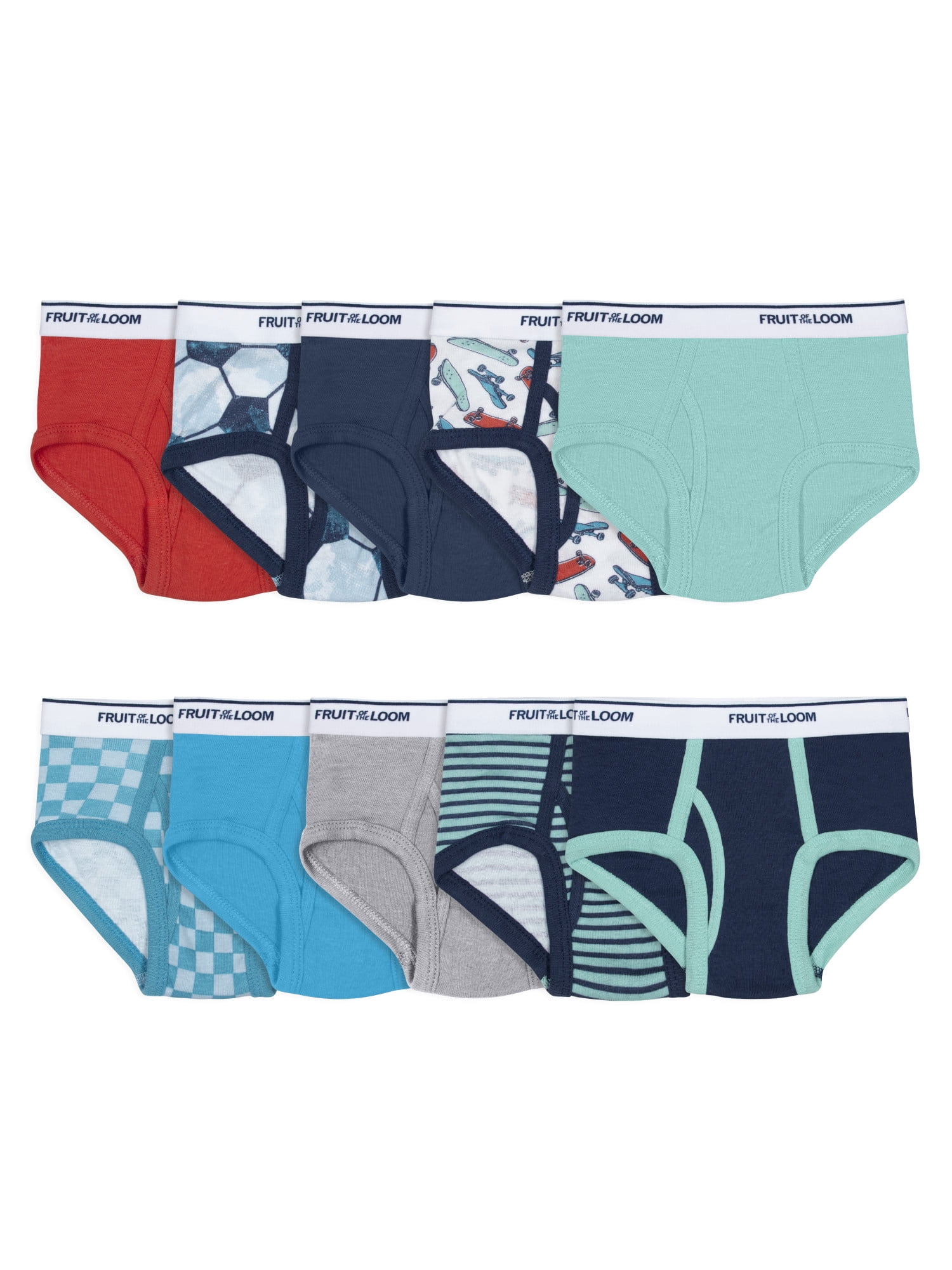 Fruit of the Loom Toddler Boy EverSoft Cotton Boxer Brief Underwear 10 Pack Sizes 2T 5T