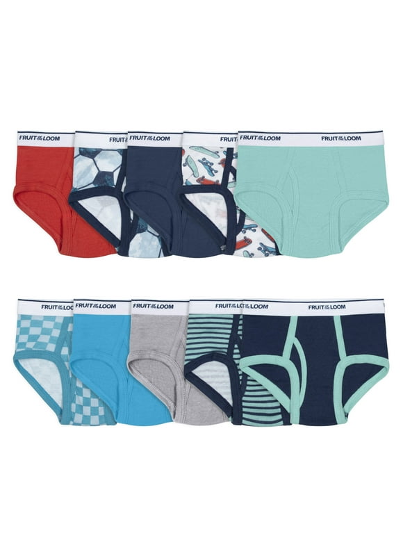 Toddler Boy EverSoft Cotton Brief Underwear, 10 Pack, Sizes 2T-5T