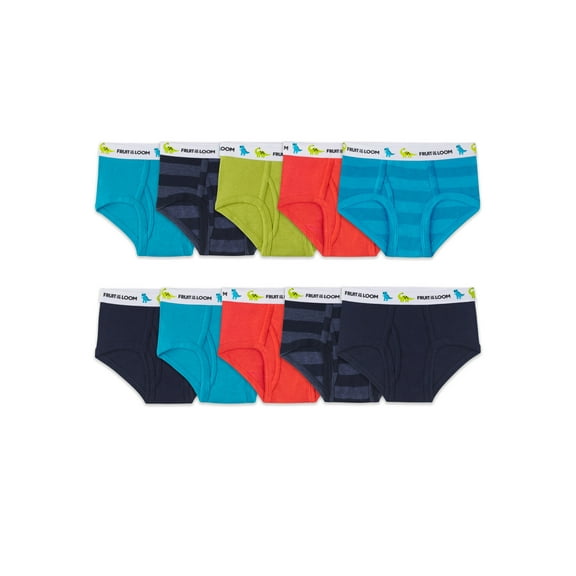 Fruit of the Loom Toddler Boy EverSoft Cotton Briefs, 10 Pack, Sizes 2T-5T