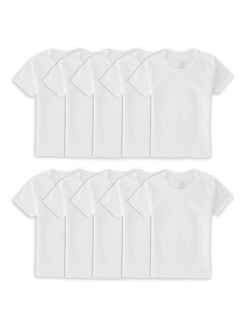 Fruit of the Loom Toddler Boy's EverSoft Cotton White Crew T