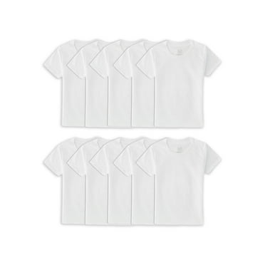 Fruit of the Loom Toddler Boy EverSoft Cotton White Crew Undershirts, 10 Pack, Sizes 2T-5T