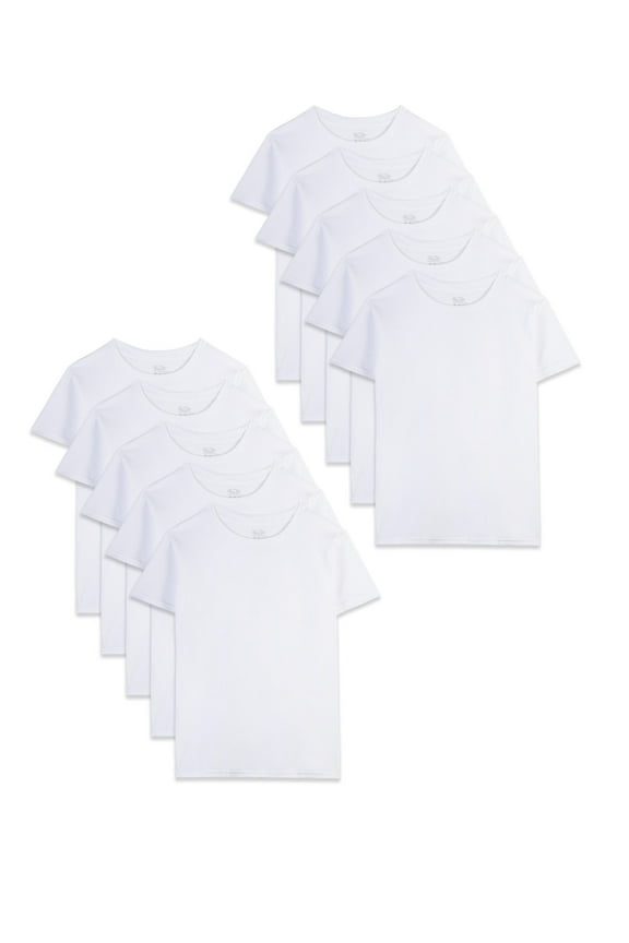 Toddler Boy EverSoft Cotton White Crew Undershirts, 10 Pack, Sizes 2T-5T