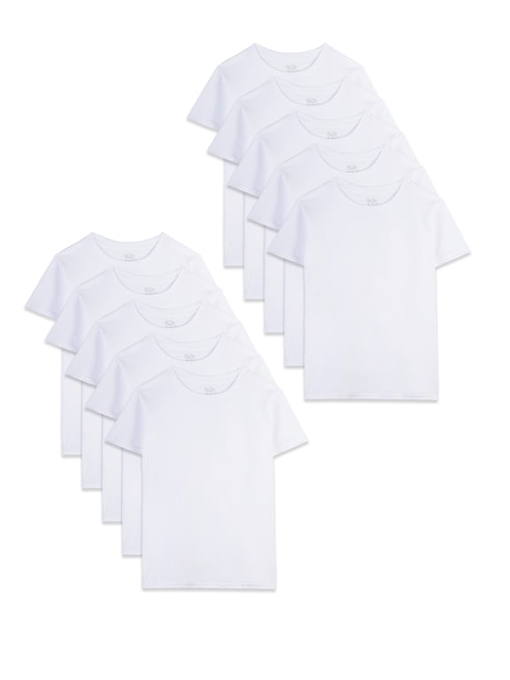 Toddler Boy EverSoft Cotton White Crew Undershirts, 10 Pack, Sizes 2T-5T