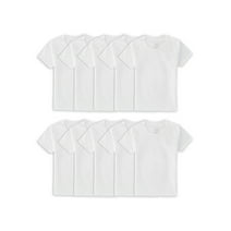 Fruit of the Loom Toddler Boy EverSoft Cotton White Crew Undershirts, 10 Pack