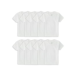 Hanes Men's Super Value Pack White Crew T-Shirt Undershirts, 10 Pack 