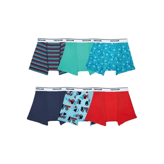 Fruit of the Loom Toddler Boy Potty Trainers Boxer Brief Underwear, 6 Pack, Sizes 2T-5T