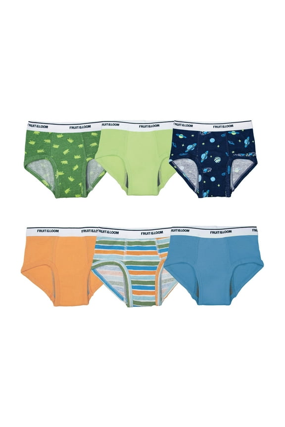 Toddler Boy Potty Trainers Brief Underwear, 6 Pack, Sizes 2T-5T