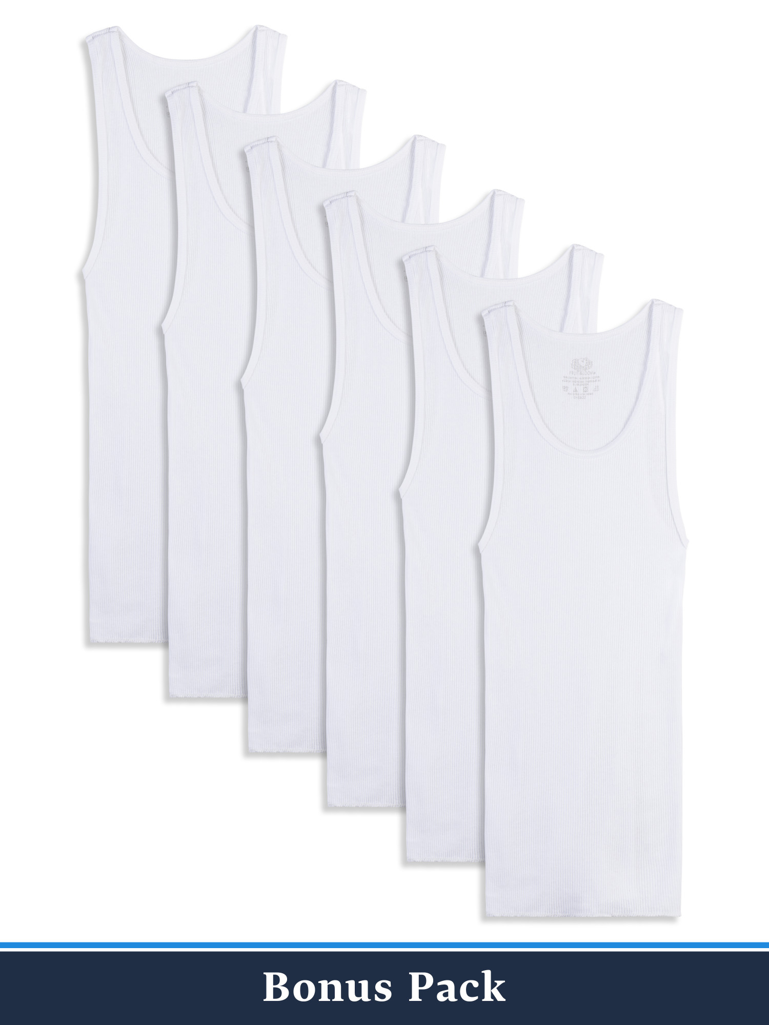 Fruit of the Loom Toddler Boy Tank Undershirts, 5+1 Bonus Pack, Sizes