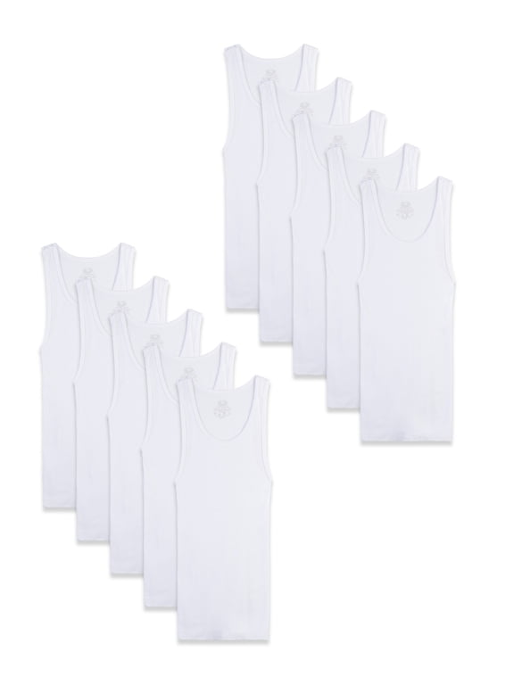 Toddler Boy White Tank Top Undershirts, 10 Pack, Sizes 2T-5T