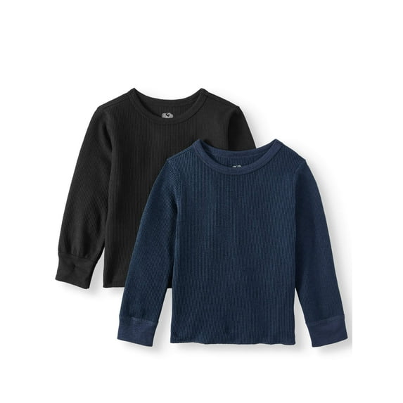 Fruit of the Loom Toddler Boys' Waffle Knit Thermal Shirts, 2-Pack