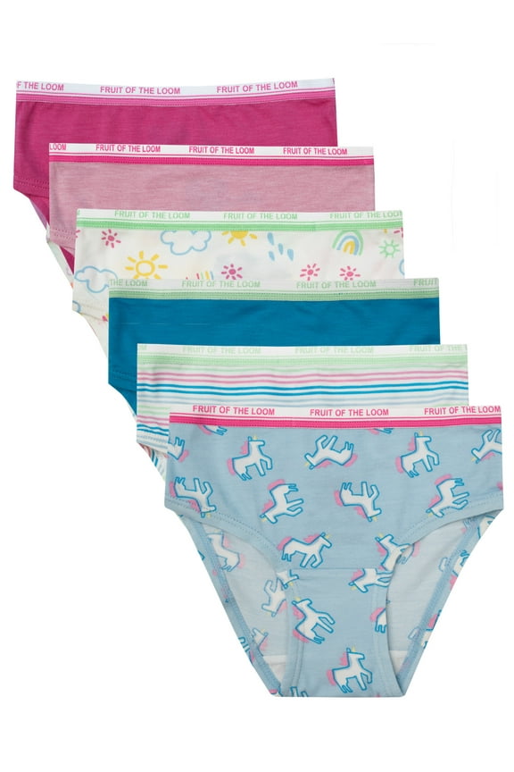Toddler Girl 360 Stretch True Comfort Super Soft Modal Briefs Underwear, 6 Pack, Sizes 2T/3T