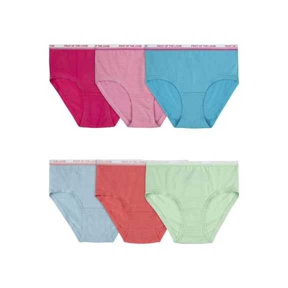 Fruit of the Loom Toddler Girl 360 Stretch True Comfort Super Soft Modal Briefs Underwear, 6 Pack, Sizes 2T-3T