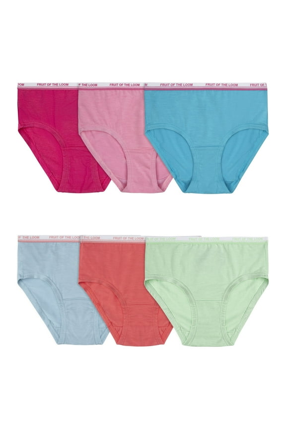Toddler Girl 360 Stretch True Comfort Super Soft Modal Briefs Underwear, 6 Pack, Sizes 2T-3T