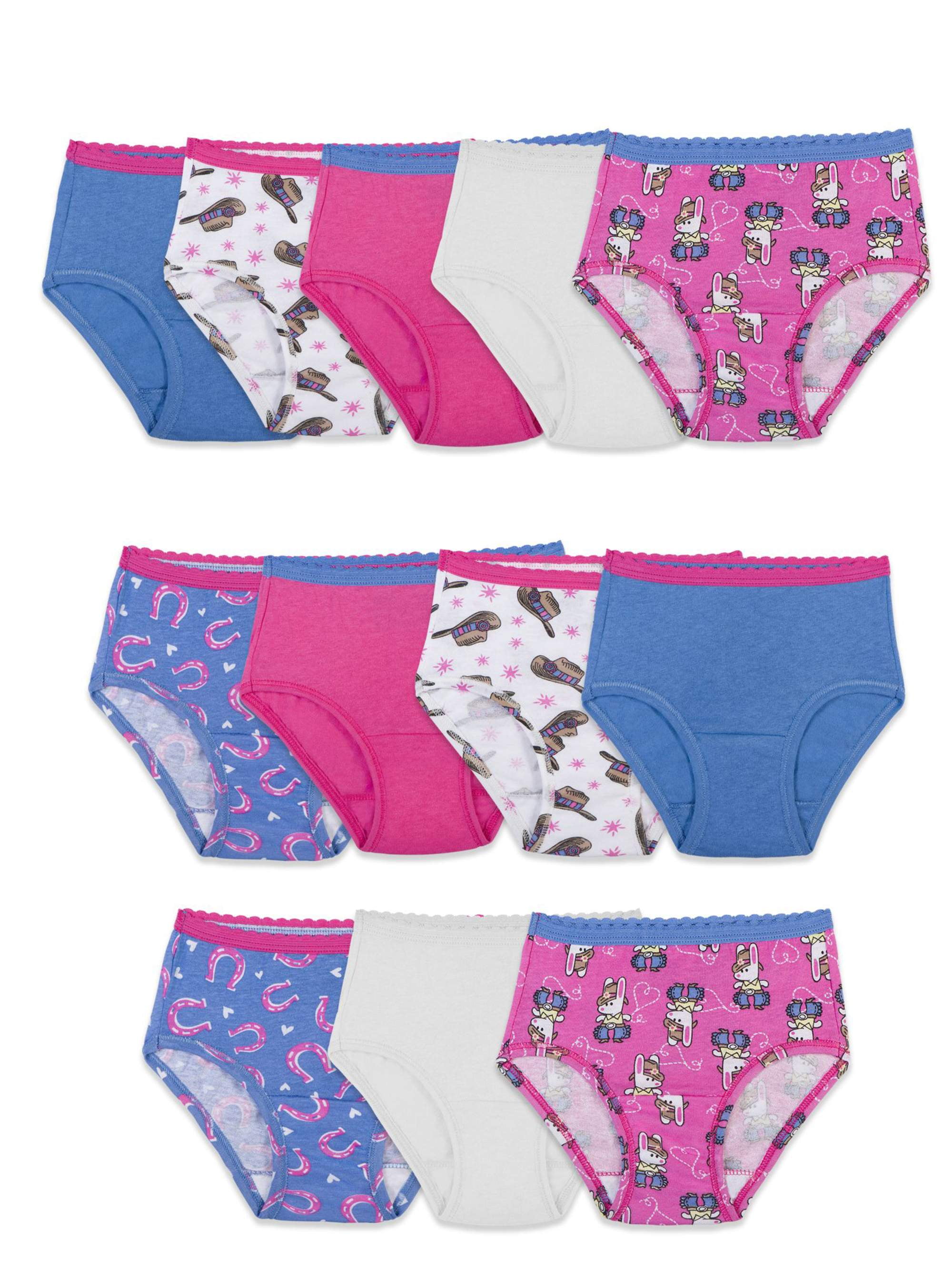 Fruit of the Loom Toddler Girl Brief Underwear, 12 Pack, Sizes 2T-5T 