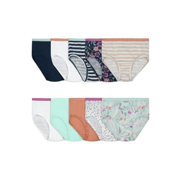 Fruit of the Loom Toddler Girl EverSoft Cotton Brief Underwear, 10 Pack, Sizes 2T-5T