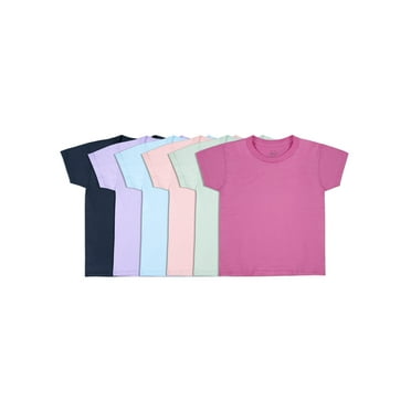 Fruit of the Loom Toddler Girl EverSoft Cotton Crew T-Shirts, 6-Pack, Sizes 2T-5T