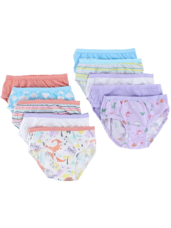 Toddler Girl EverSoft Cotton Hipster Underwear, 10 Pack, Sizes 2T-5T