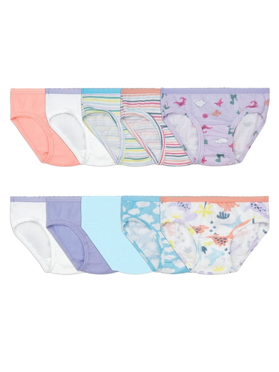 Toddler Girl EverSoft Cotton Hipster Underwear, 10 Pack, Sizes 2T-5T