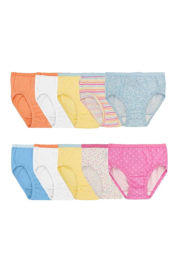 Toddler Girl Eversoft Cotton Brief Underwear, 10-Pack, Sizes 2T-5T