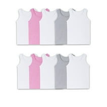 Fruit of the Loom Toddler Girl Layering Tank Top Undershirts, 10 Pack