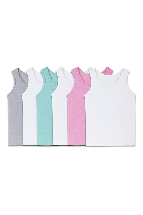 Toddler Girl Layering Tank Top Undershirts, 6 Pack, Sizes 2T-5T