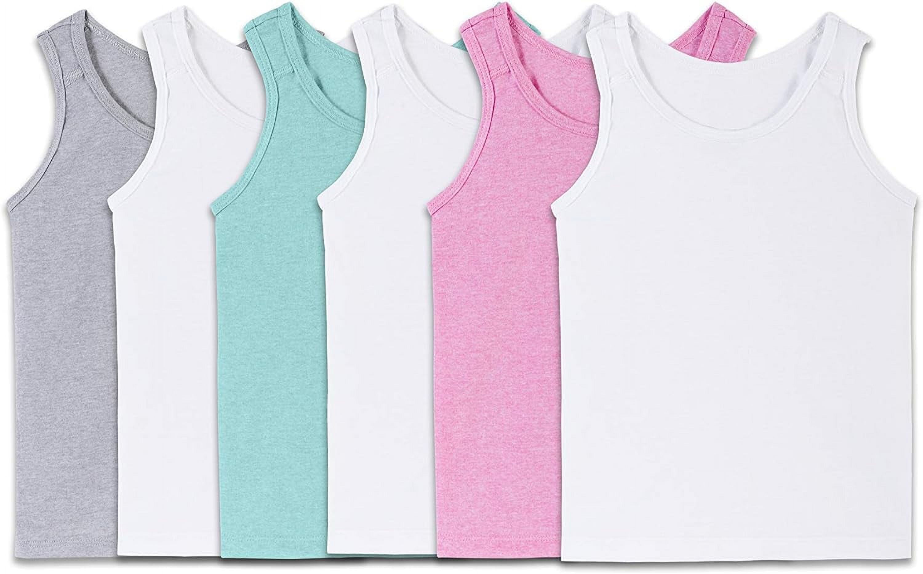 Fruit of the Loom Toddler Girl Layering Tank Top Undershirts, 6 Pack