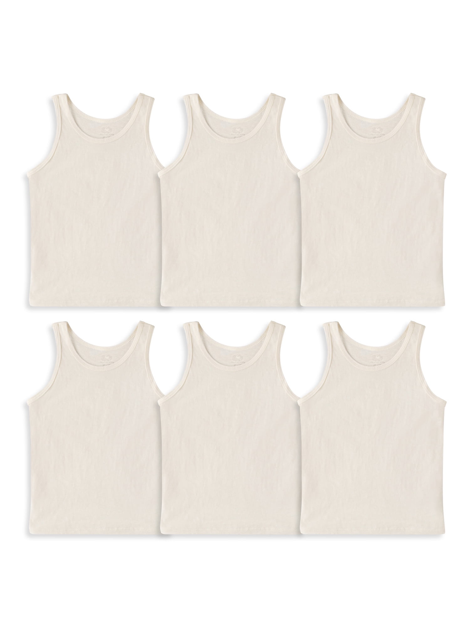 Fruit of the Loom Toddler Girl Natural Cotton Tank Top Undershirts, 6