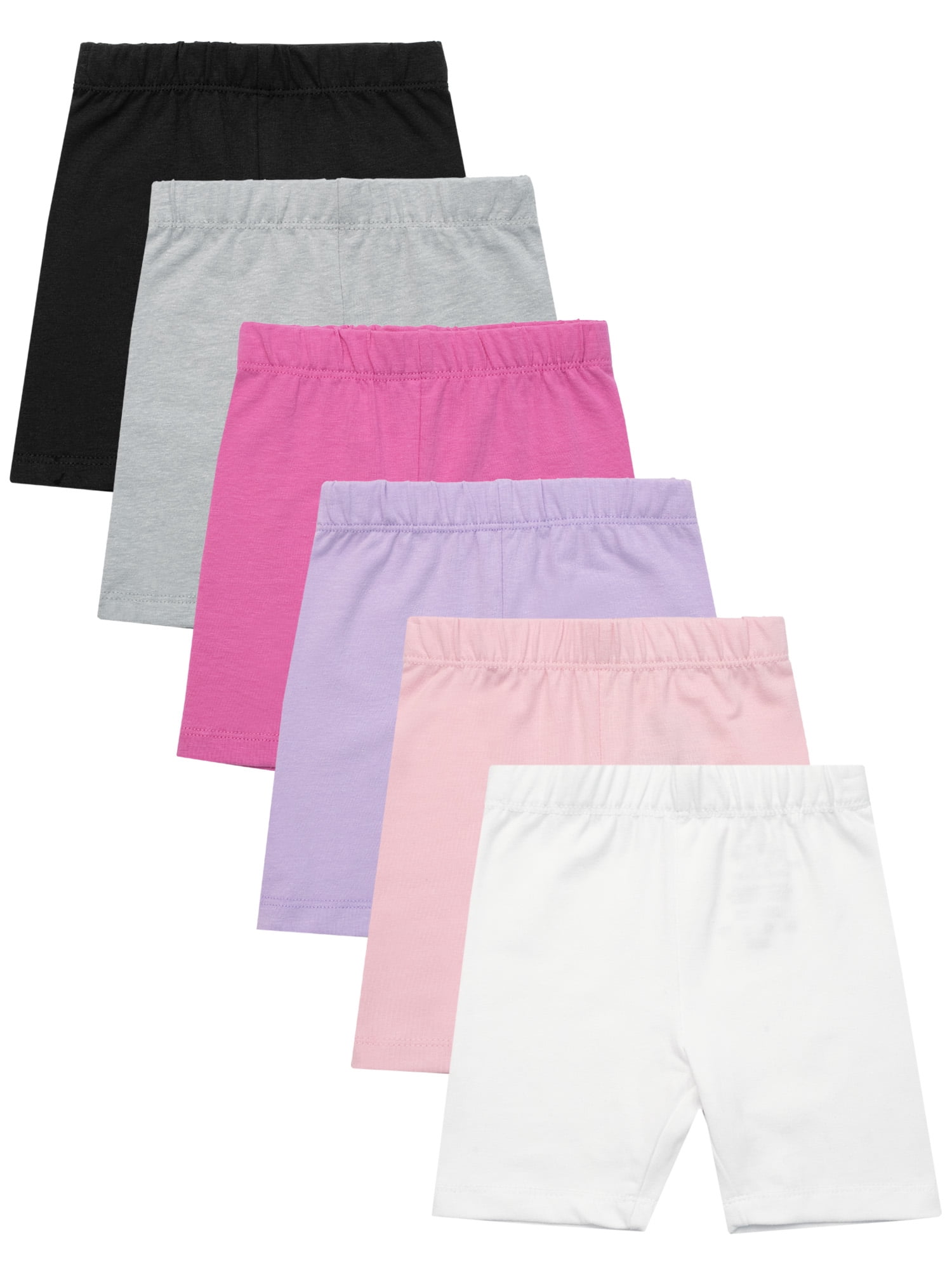 Fruit of the Loom Toddler Girl Play Shorts, 6-Pack, Sizes 2T-5T