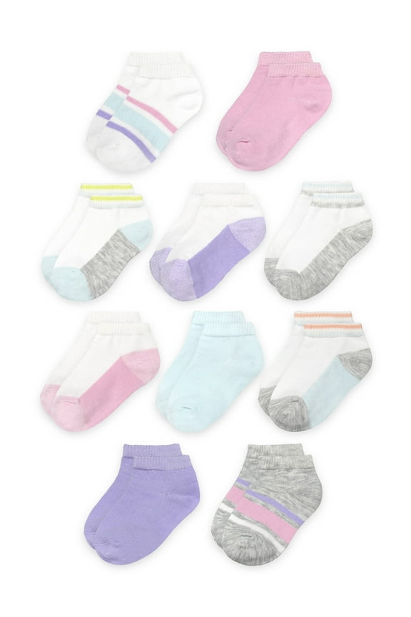 Toddler Low-Cut Socks, 10-Pack, Size 6M-5T