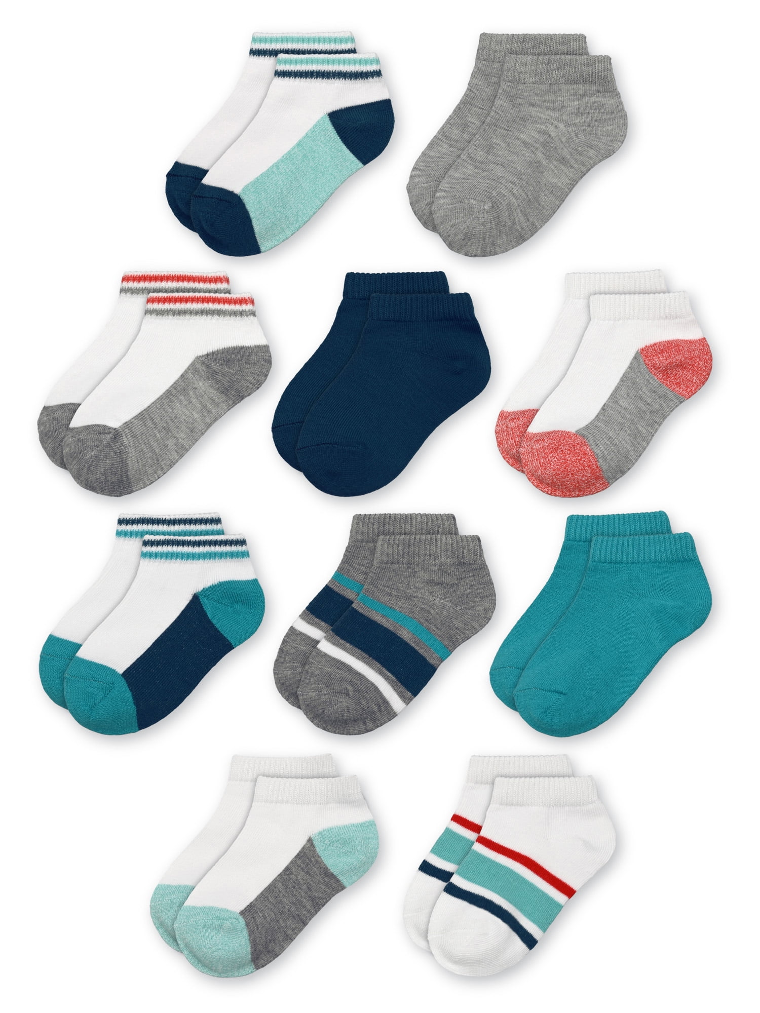 Fruit of the Loom Toddler Low-Cut Socks, 10-Pack, Size 6M-5T
