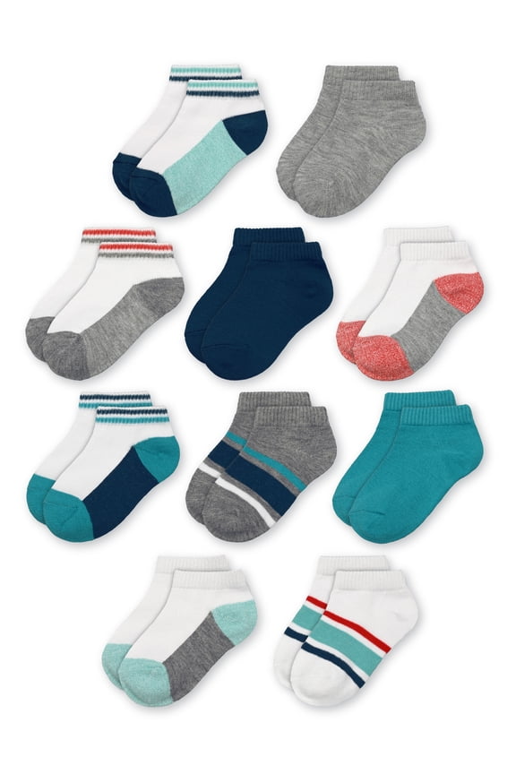 Toddler Low-Cut Socks, 10-Pack, Size 6M-5T