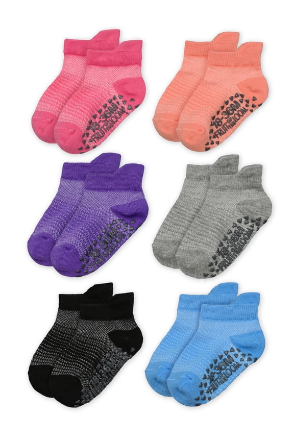 Toddler Low-Cut Socks, 6-Pack, Size 6M-5T