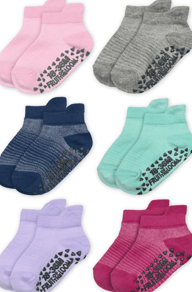 Fruit of the Loom Toddler Low-Cut Socks, 6-Pack, Size 6M-5T