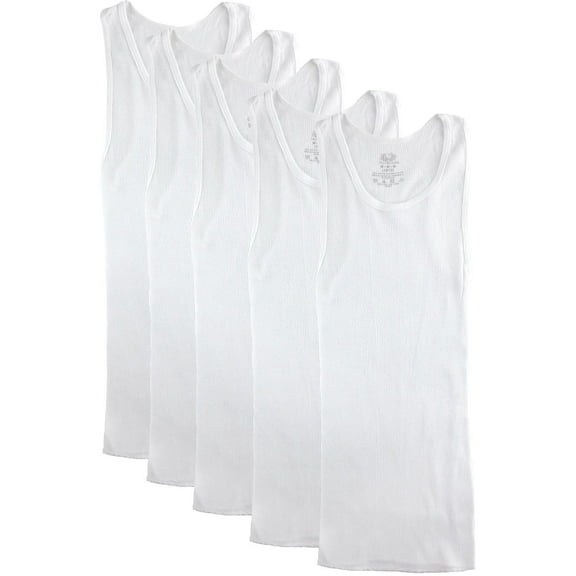 Fruit of the Loom White Tank A-Shirts, 5 Pack (Little Boys & Big Boys)