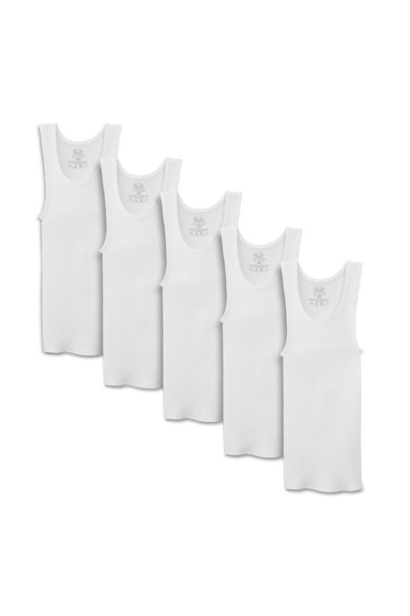 White Tank A-Shirts, 5 Pack (Little Boys & Big Boys)