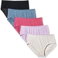 thumbnail image 1 of Fruit of the Loom Women 5pk Premium Breathable Lowrise Brief Size 5,Fashion Assorted, 1 of 4