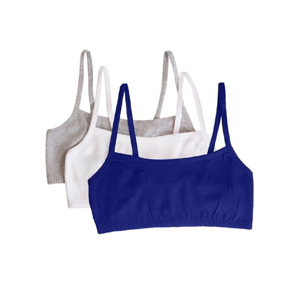 Fruit of the Loom Women Cotton Sports Bra Female 3 Pck Navy/White/Grey