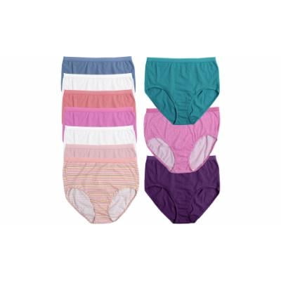 Fruit of the Loom Women's 10 Pack Cotton Brief Plus Size Panties (Assorted,11)