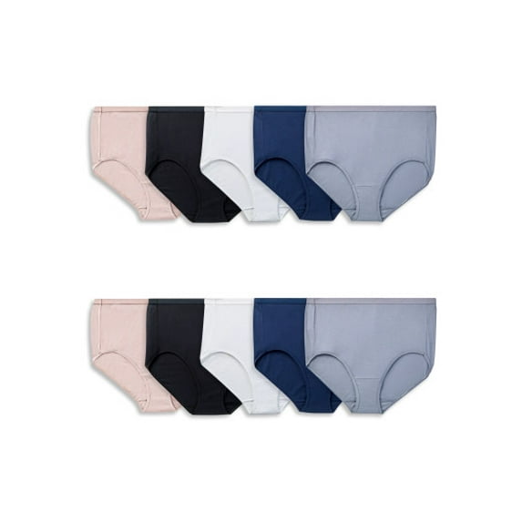 Fruit of the Loom Women's 10 Pack Cotton Brief Plus Size Panties (Assorted,13)