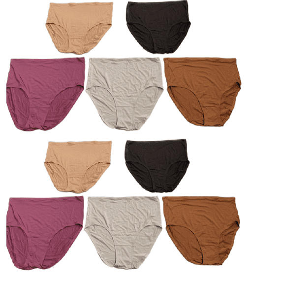 Fruit of the Loom Women's 10 Pack Tag Free Smoothing Brief Panties, Size 6