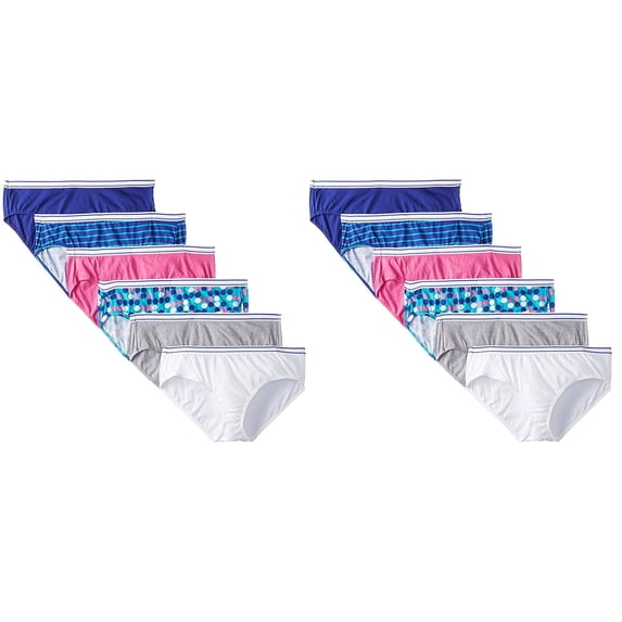 Fruit of the Loom Women's 12Pack Cotton Hipsters Panties Ladies Underwear 9
